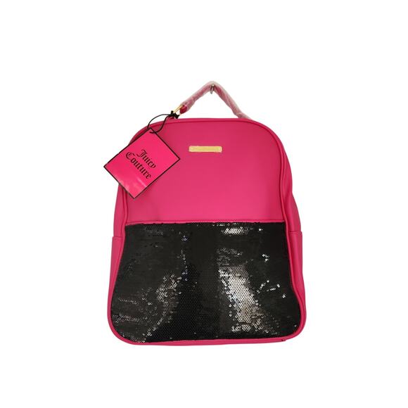 Juicy Couture Pink Faux Leather Backpack with Black Sequins - Picture 2 of 6